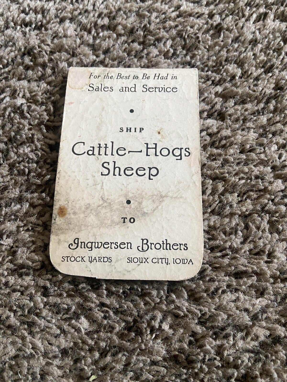 Vintage 1930’s Ingwersen Brothers Stock Yards Pocket Notebook Iowa Cattle Sheep