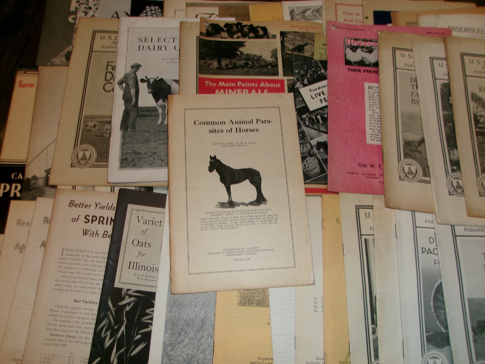 62-lot assorted vintage university of Illinois ag bulletins in good shape used