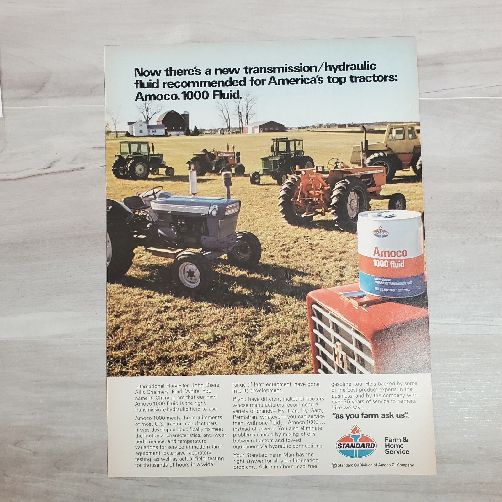 Original 1975 Advertisement Ad Standard Oil Transmission America&rsquo;s Tractors