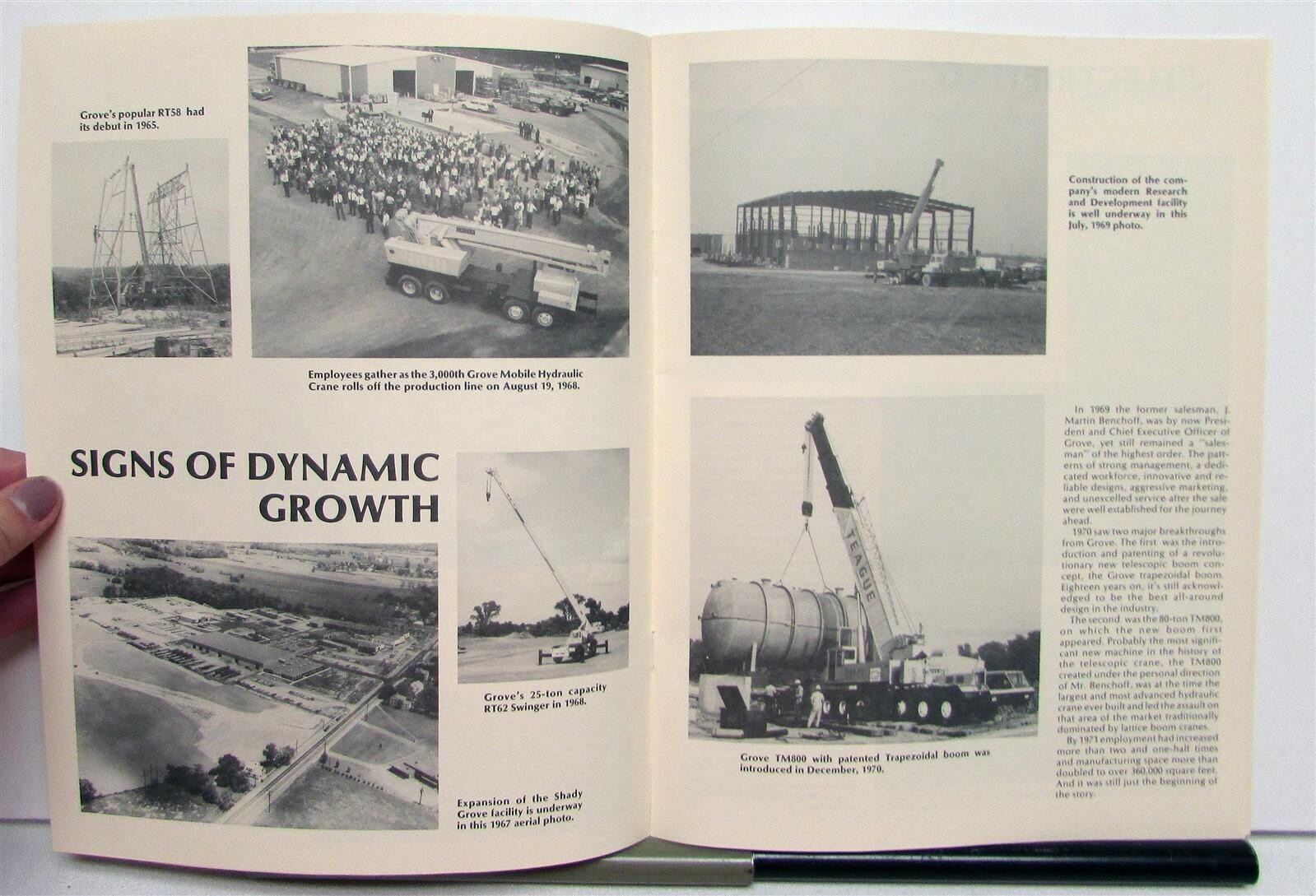 1987 Grove The Big G 40 Year Progress Construction Sales Brochure