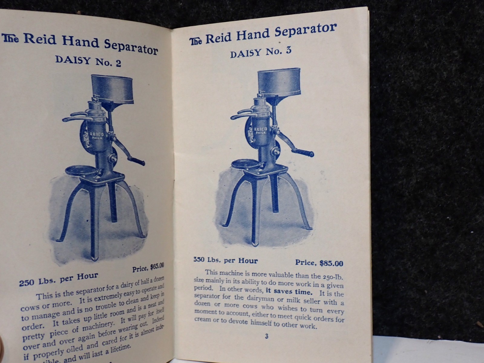 VINTAGE 1905 – 1906 THE REID CREAM SEPARATOR ADVERTISING CATALOG