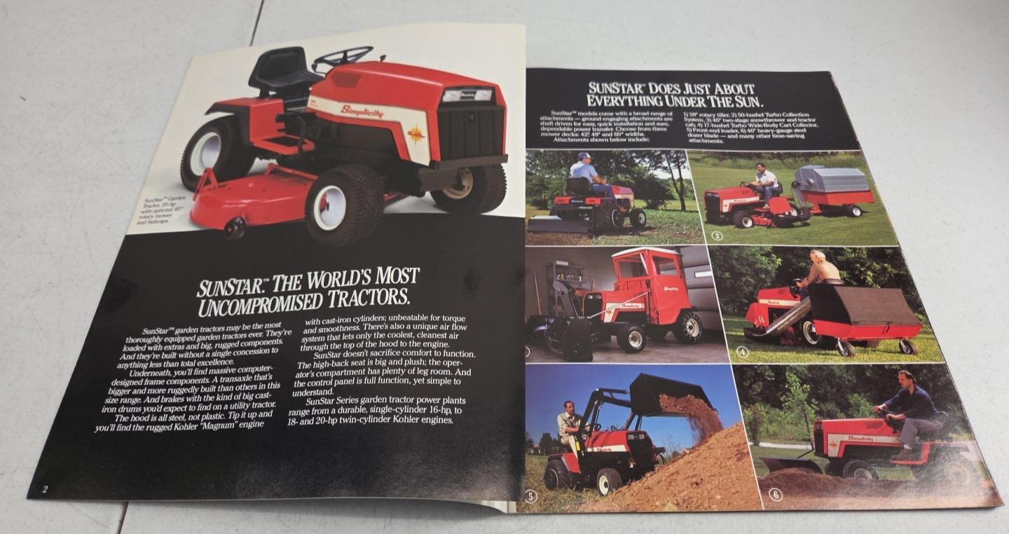 Vintage 1989 Simplicity Sales Brochure Lawn Mowers to Garden Tractors Specs