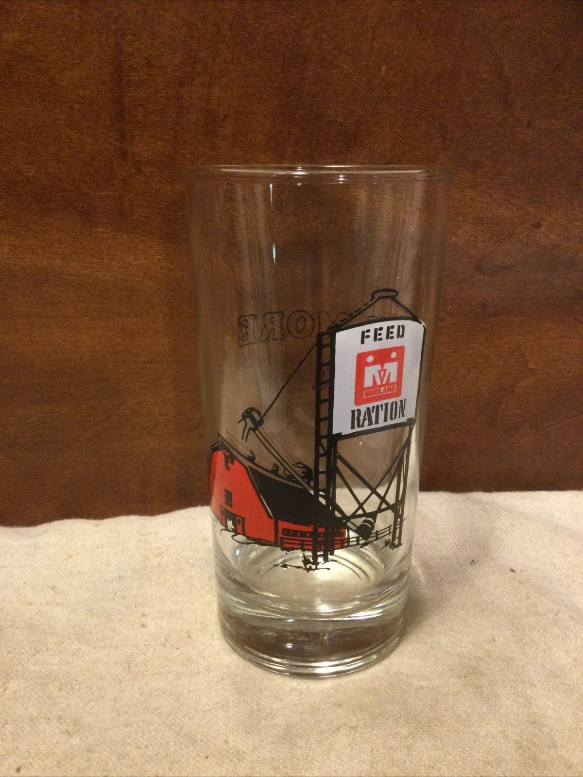 Vintage “Midland Coop” – “Drink More Milk” Advertising Drinking Glass Tumbler