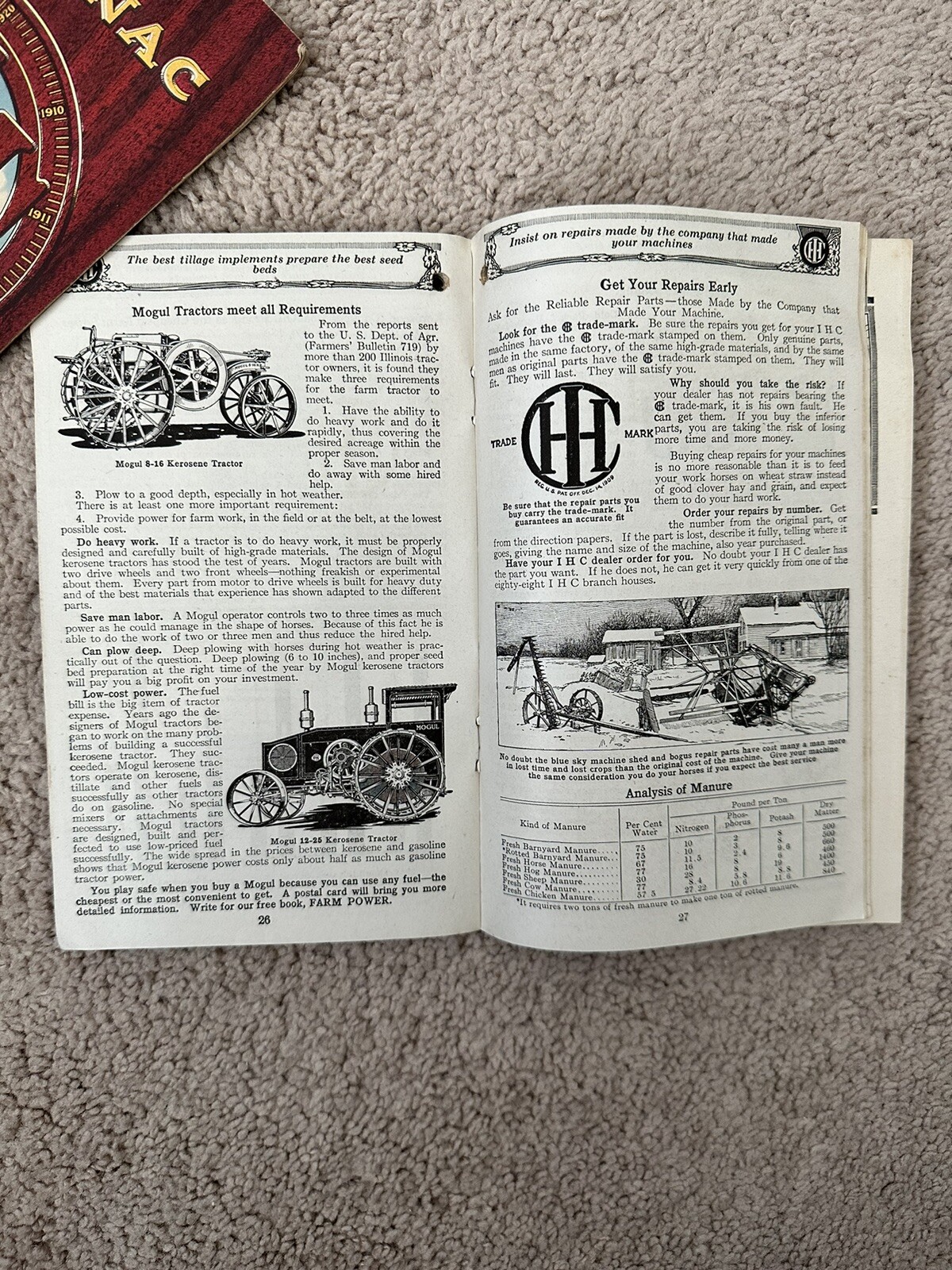 1917 International Harvester Co. Of America Inc. Farmers Almanac