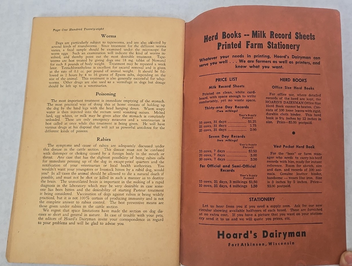 Vintage 1947 Hoard&rsquo;s Dairyman How to Treat Common Ailments of Farm Animals