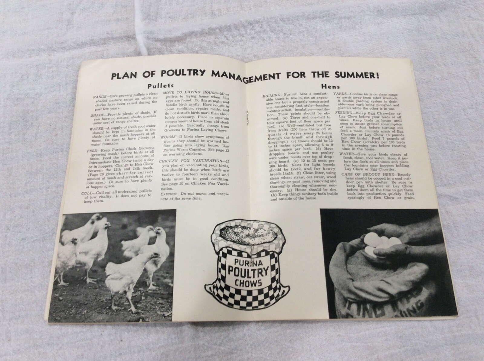 1932 Hens & Pullets Care & Management Booklet By Ralston Purina Agriculture