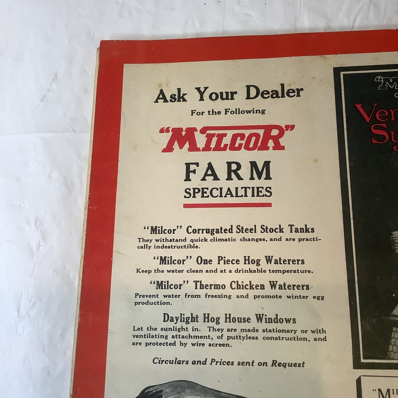 Antique Farm Mechanics Advertising Milcor Agriculture January 1923 READ