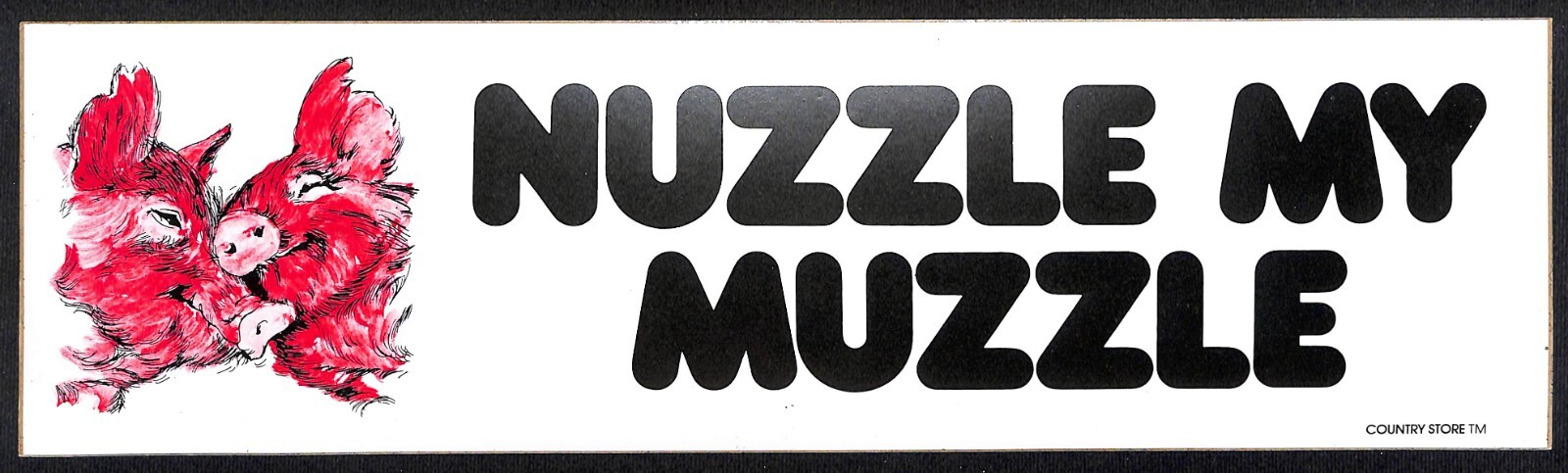 « Nuzzle My Muzzle » Cute Happy Pigs Funny Farming Bumper Sticker VGC
