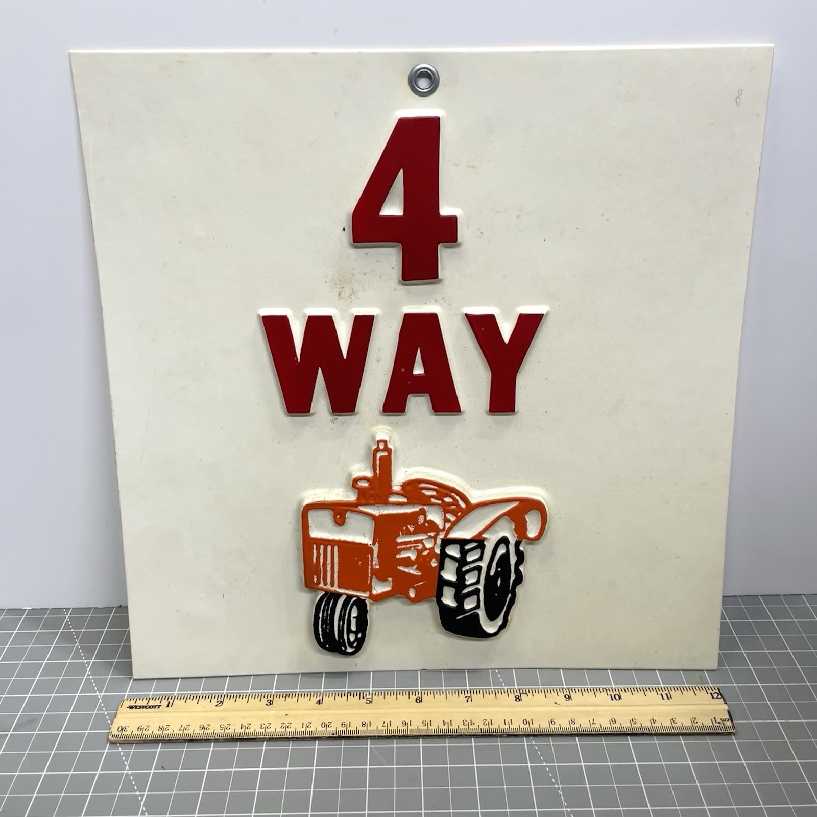 Rare 4 Way Tractor Dealer Display Sign Blow Mold Plastic Farm Equipment Hang