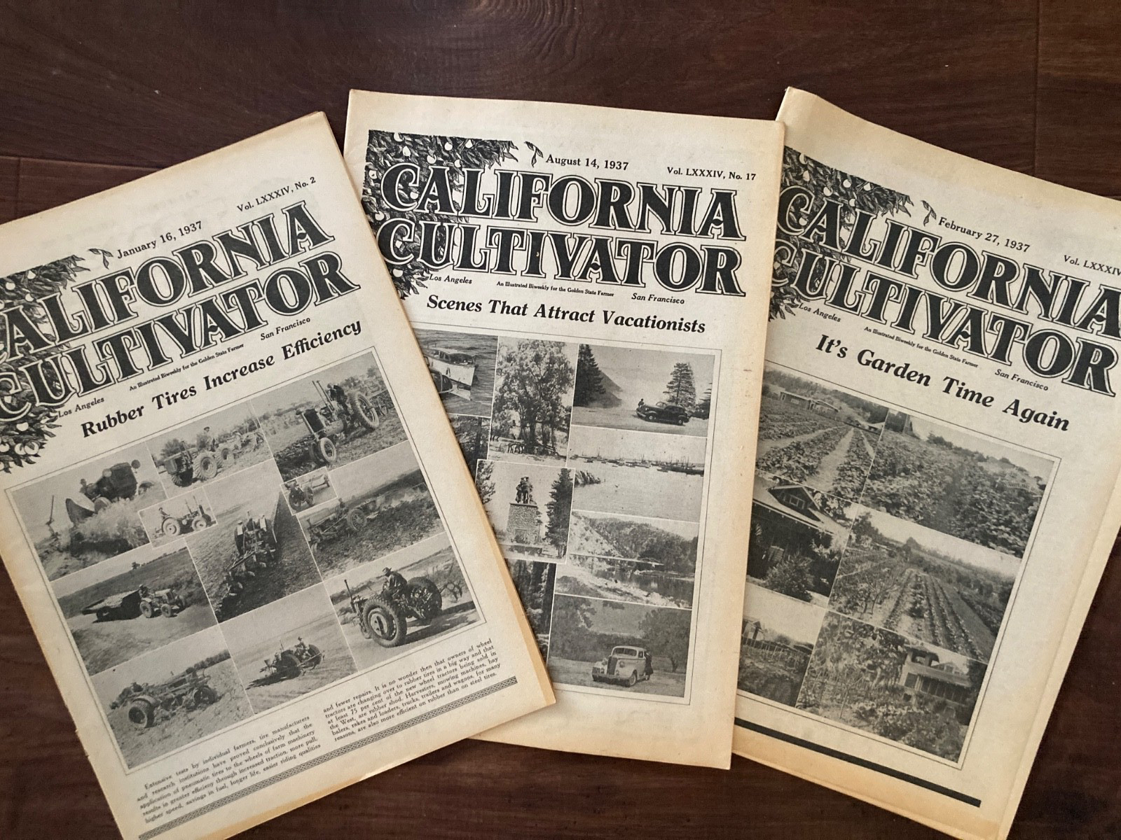 California Cultivator Agricultural Newspaper 1937 Biweekly Lot of 15 VHTF