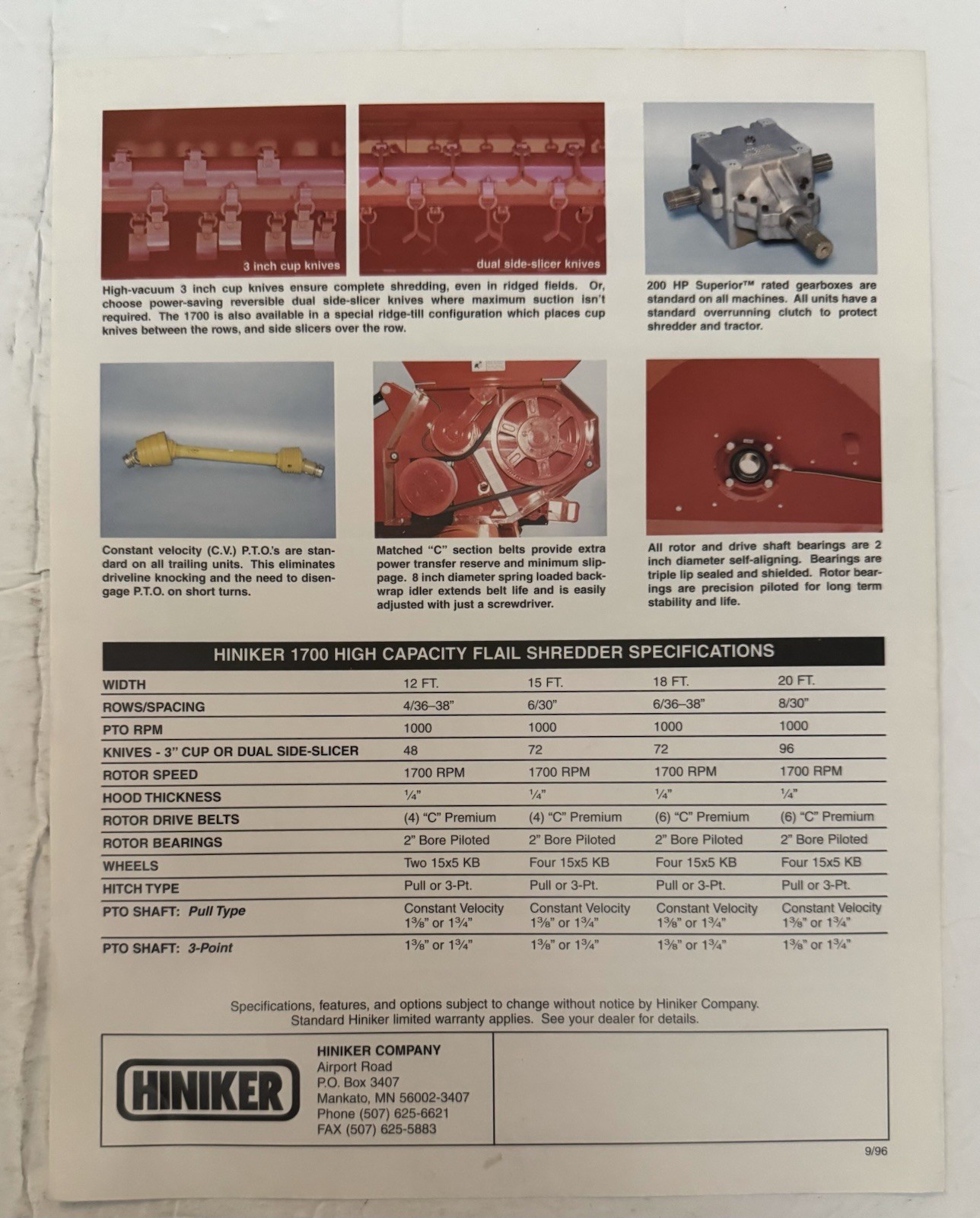 Farm Equipment Some Vintage 1991-2000&rsquo;s Hiniker Co. Set Of 7 Windrow, Shredders