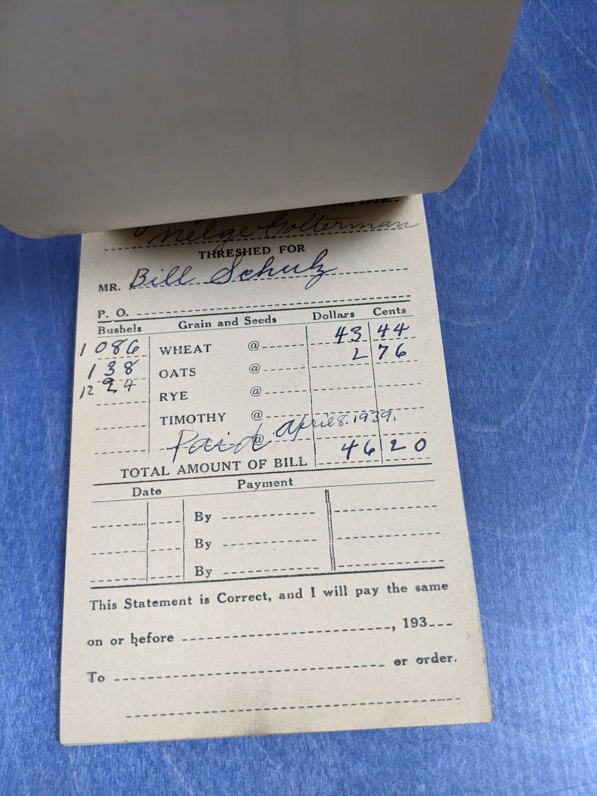Hudson Hill & Co Black Canvas H-H Belt – Vintage 1938 Thresherman&rsquo;s Account Book