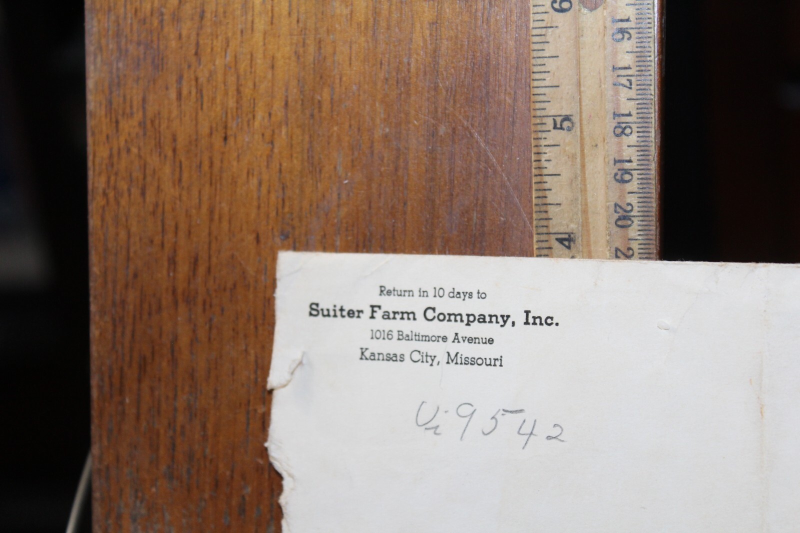 Vintage 1939 Empty Envelope Suiter Farm Company Kansas City Missouri