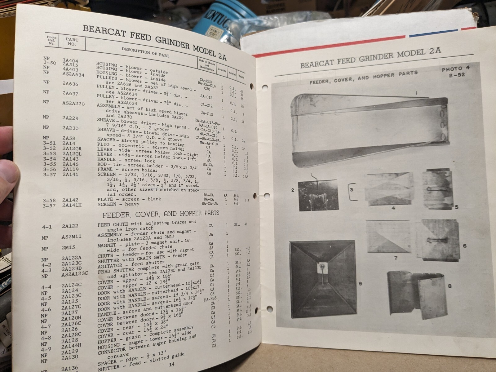 1963 Repair Parts List Bear Cat Feed Grinder 2A Western Land Roller Hastings NE