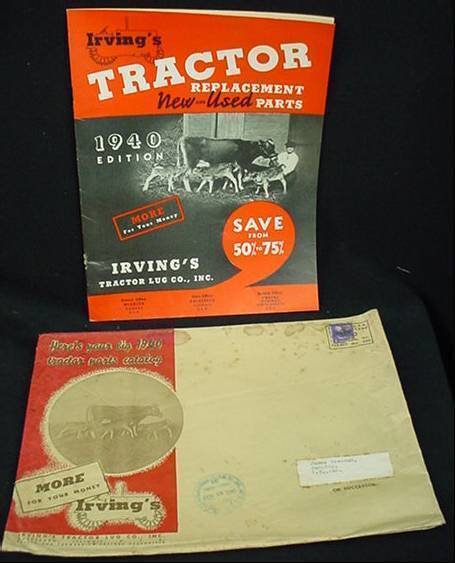 1940 Irving&rsquo;s Tractor Lug Co Replacement New & Used Parts Catalog WW2 Era