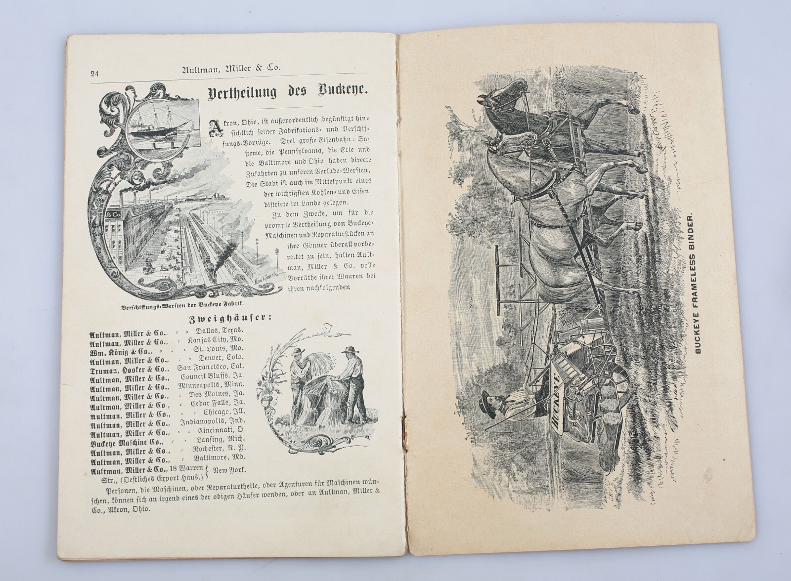 1892 Buckeye Binders Mowers Catalog Aultman Miller Co. Akron Ohio In German