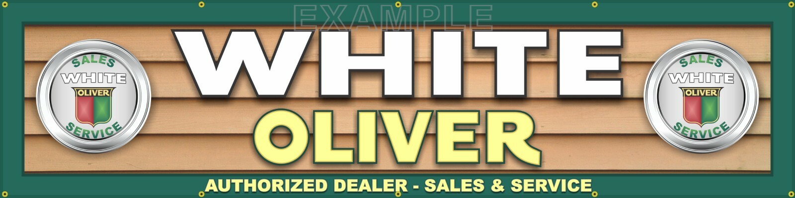 WHITE OLIVER TRACTOR DEALER LETTER SIGN REMAKE LARGE BANNER MURAL 24&Prime; x 96&Prime;