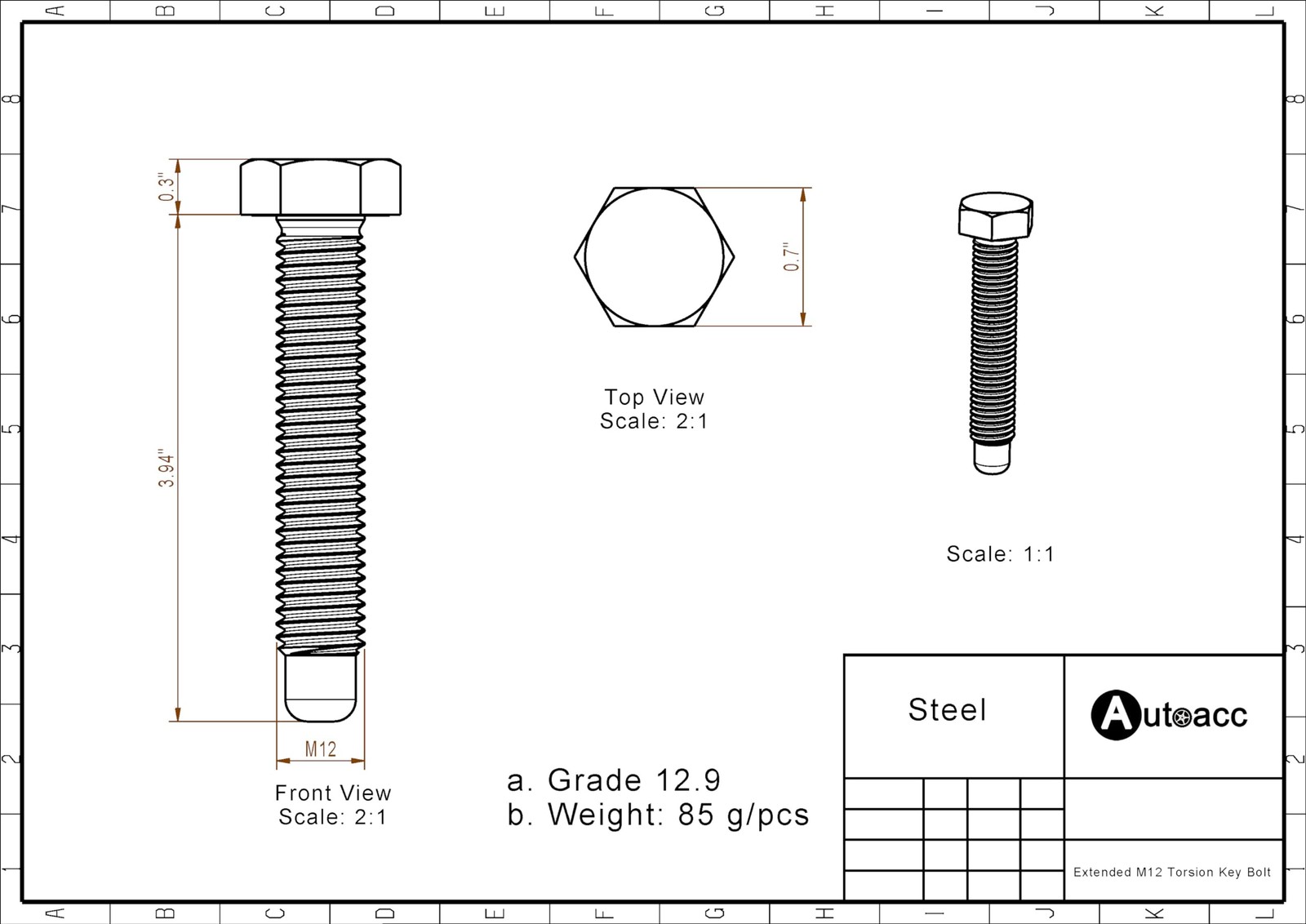 Extended Torsion Key Bolts, Longer Torsion Bar Adjustment Bolts Compatible wi…