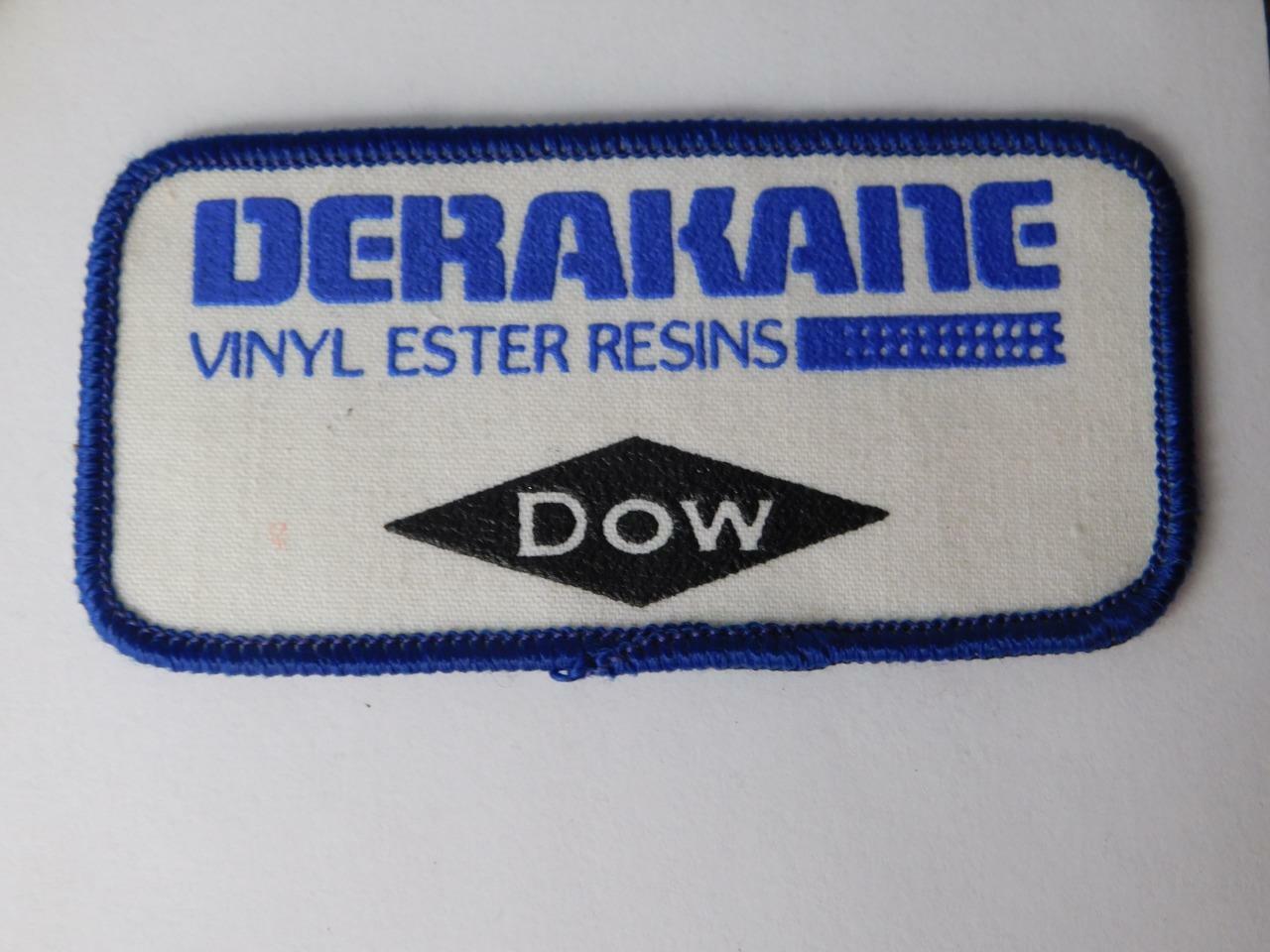 DOW CHEMICALS DERAKANE VINYL ESTER RESINS VINTAGE PATCH ADVERTISING HAT BADGE