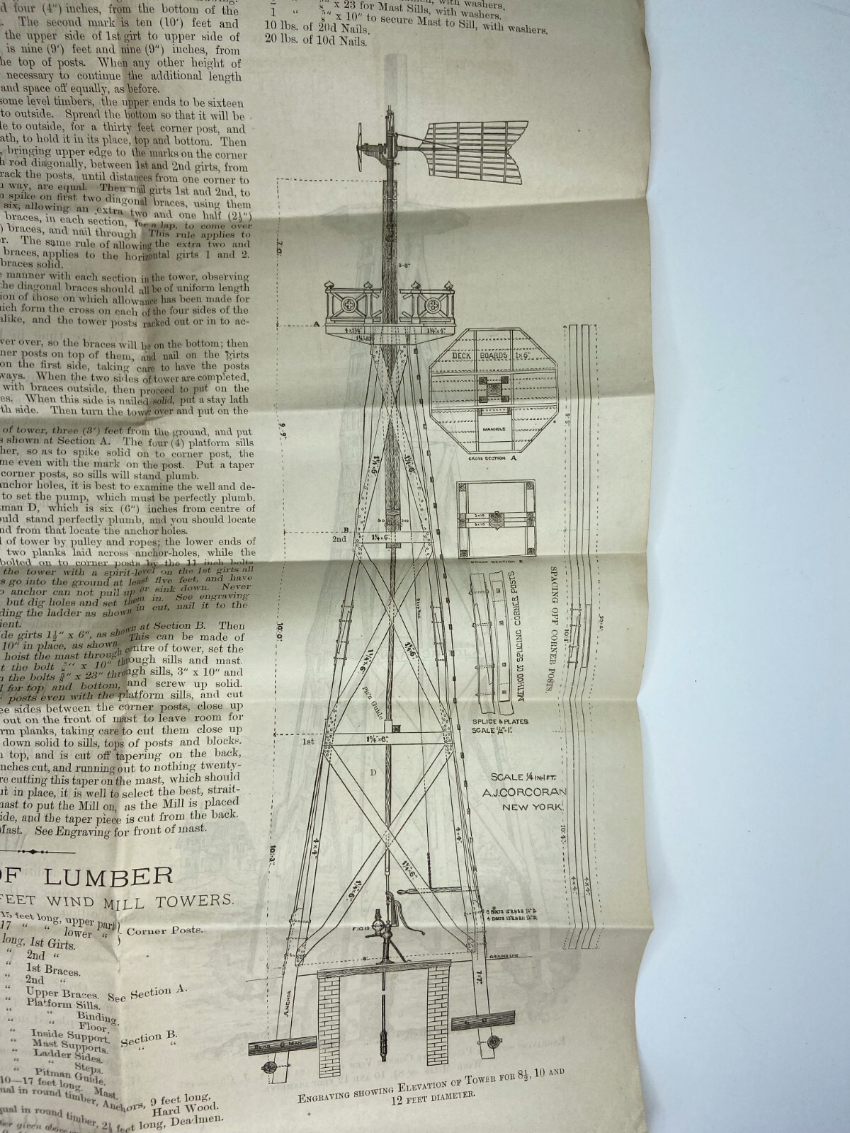 RARE ARCHIVE Letters EPHEMERA Billheads etc – Andrew Corcoran Wind Mills NY 1883