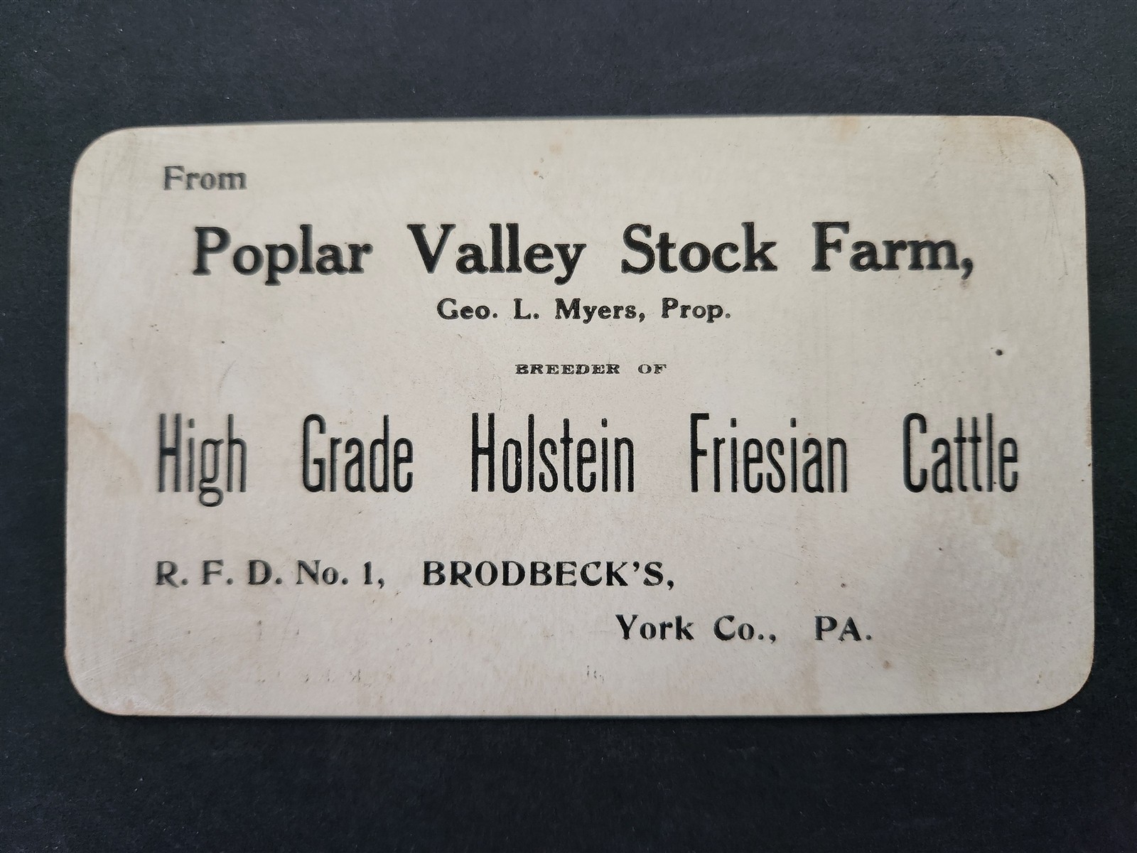 1880s antique GEO L MYERS GRAIN THRESHER green ridge pa POPLAR VALLEY STOCK FARM