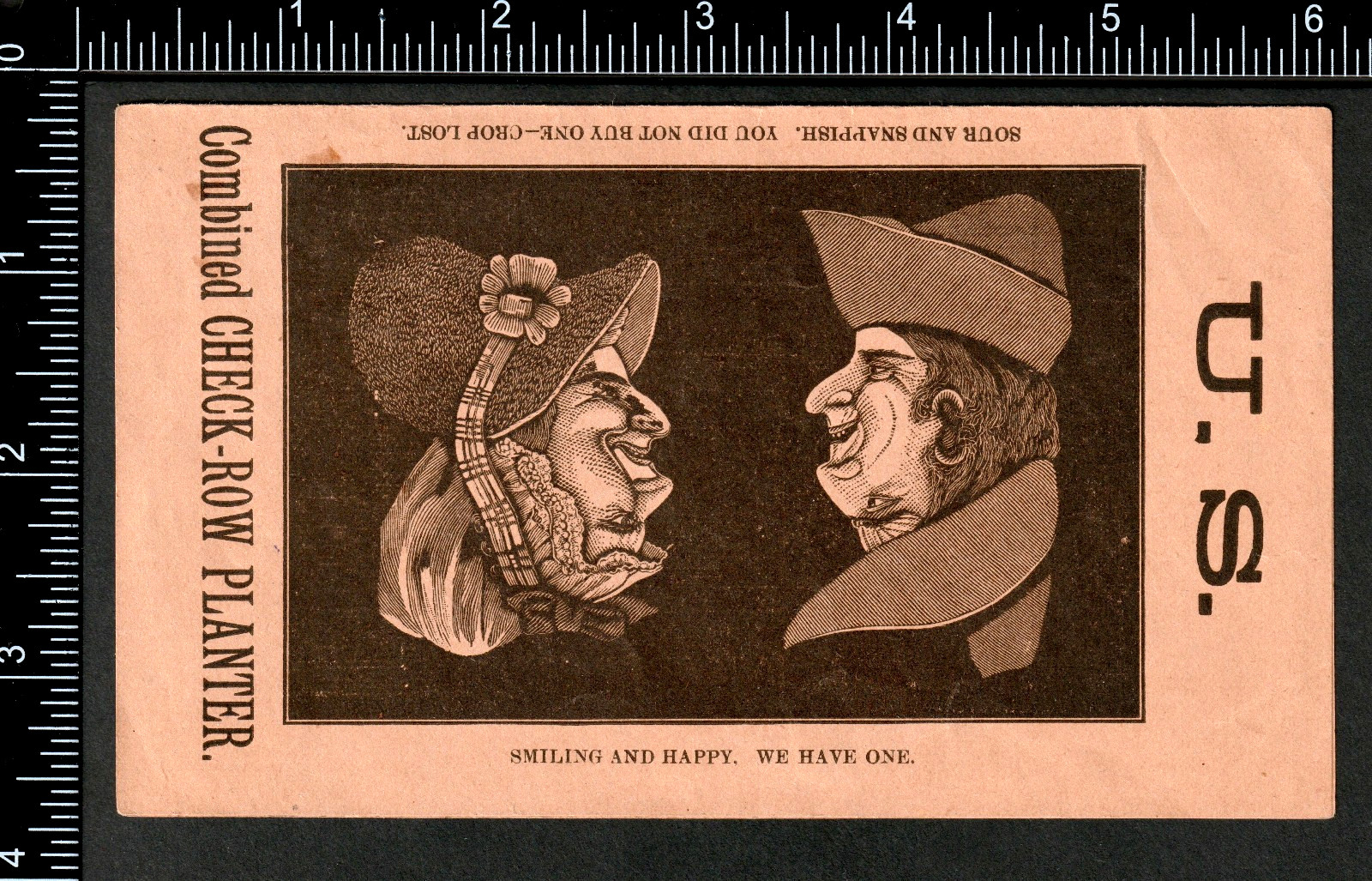 Corn Planter Hog Ring Chambers Bering Quinlan Decatur Ambigram Trade Card SR.f.h