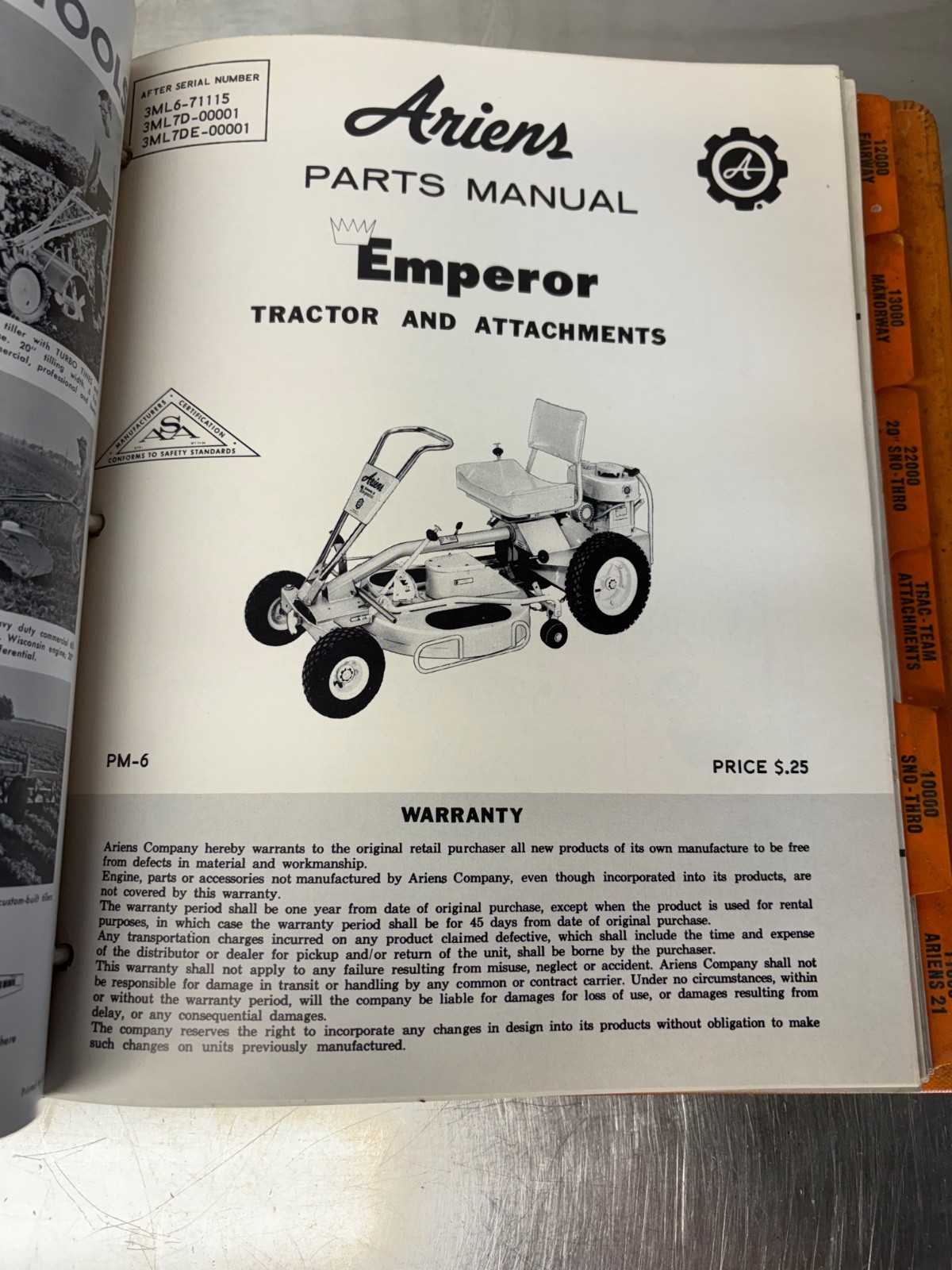 RARE ARIENS Equipment Dealer Service Manual Riding Mower Snow Mobile Tillers