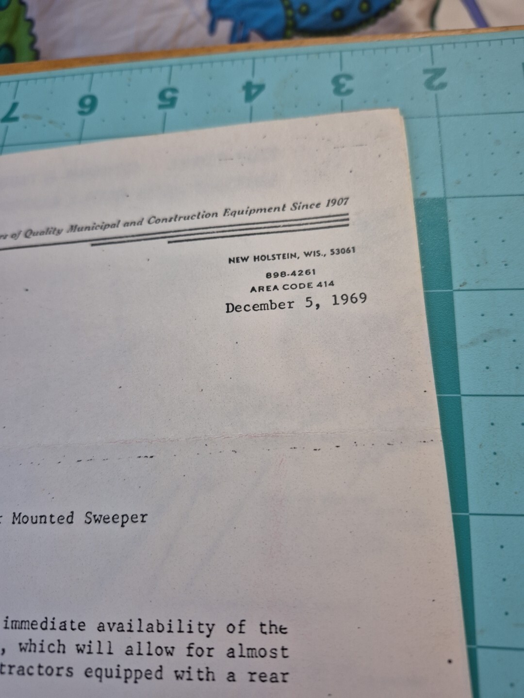 1969 M-B Company Rear Mounted Tractor Sweeper Brochure