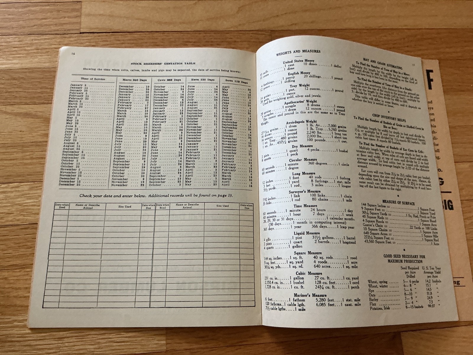 Vintage Farm Acct. Record Book – Gibson Lumber – Minnesota