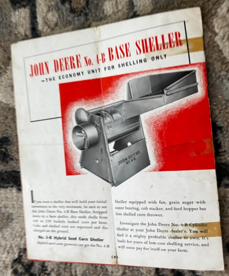 John Deere No. 4-B Cylinder Corn Sheller For 1950 Brochure DCPA26