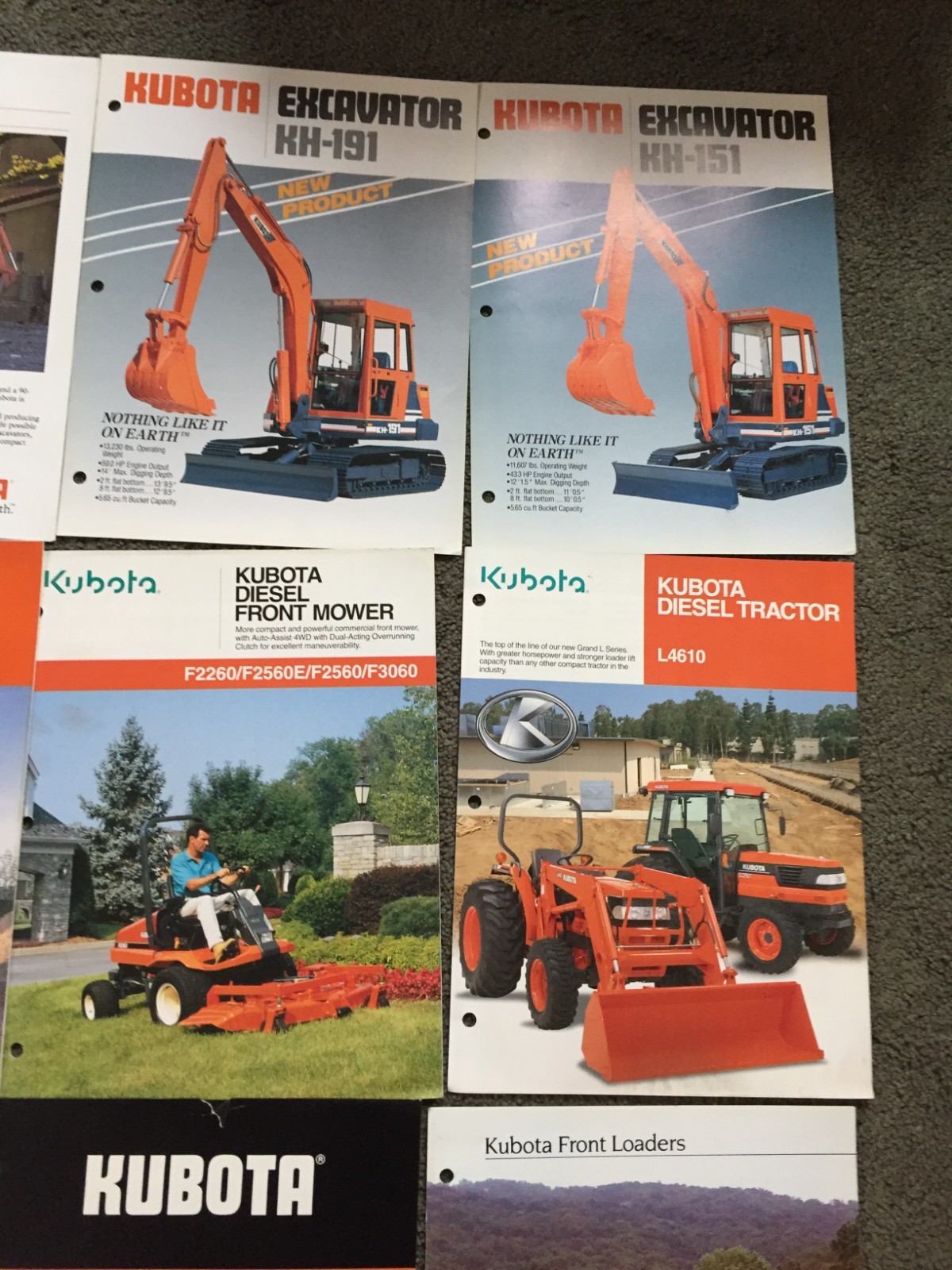 MASSIVE Lot of 44 Kubota tractor and equipment brochures Literature advertizing