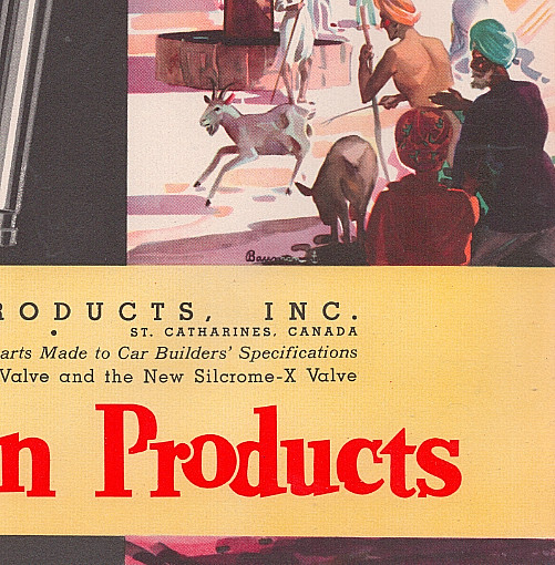 Thompson Holy Column of Delhi Automotive Products Artist « Bauman » 1936 Print Ad