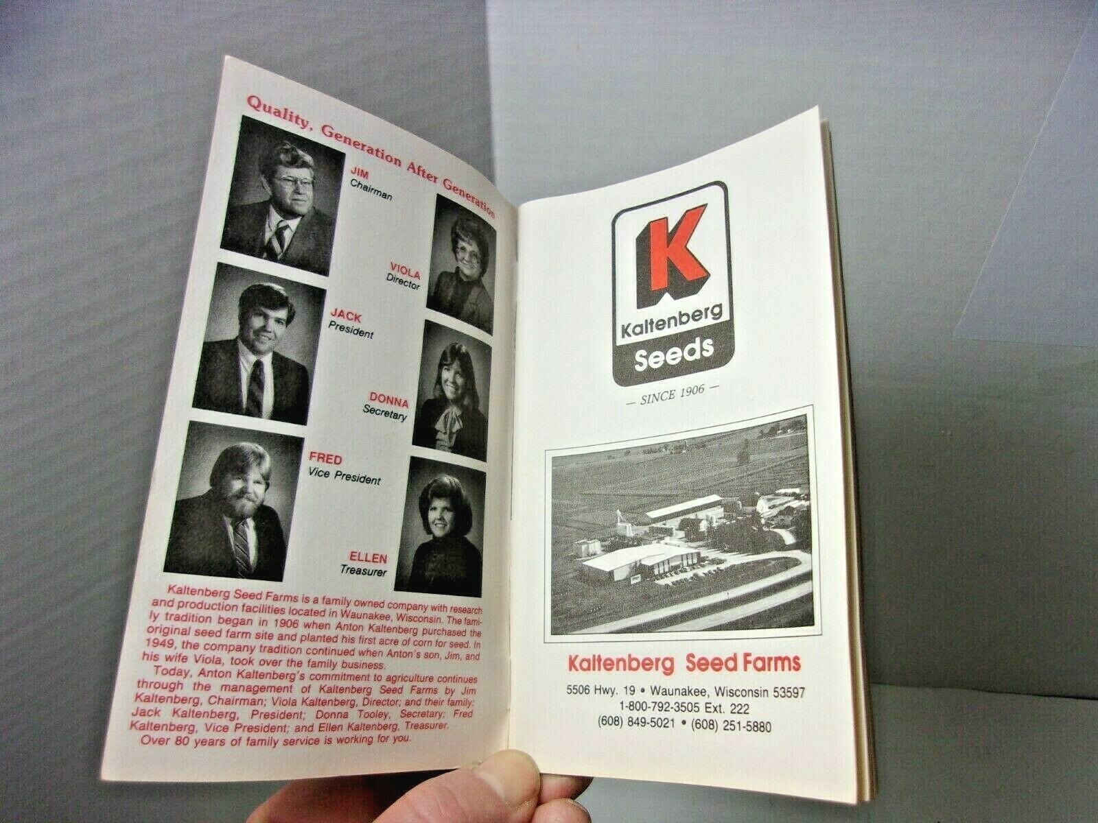 Kaltenberg Seeds Farmers Pocket Memo Advertising Agriculture Rare Vintage Book