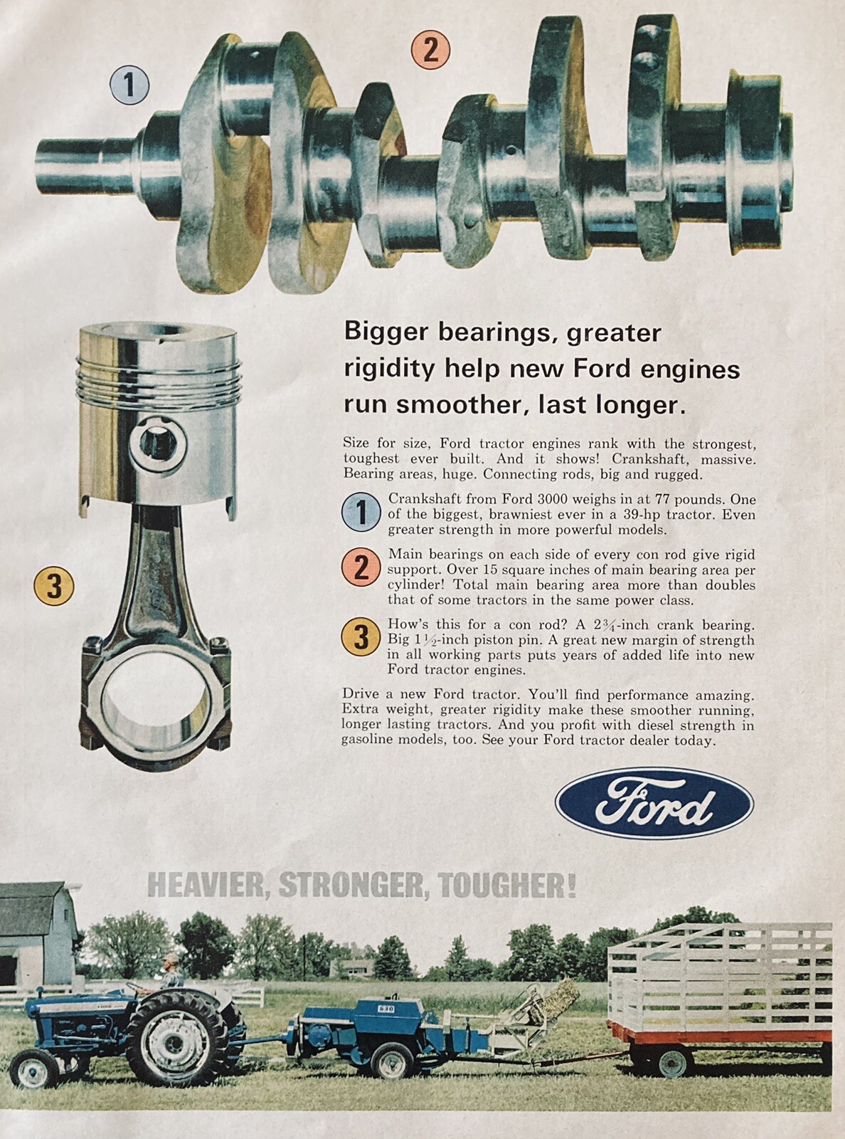 1966 AD.(XH35)~FORD TRACTOR DIVISION CRANKSHAFTS AND BEARINGS~~
