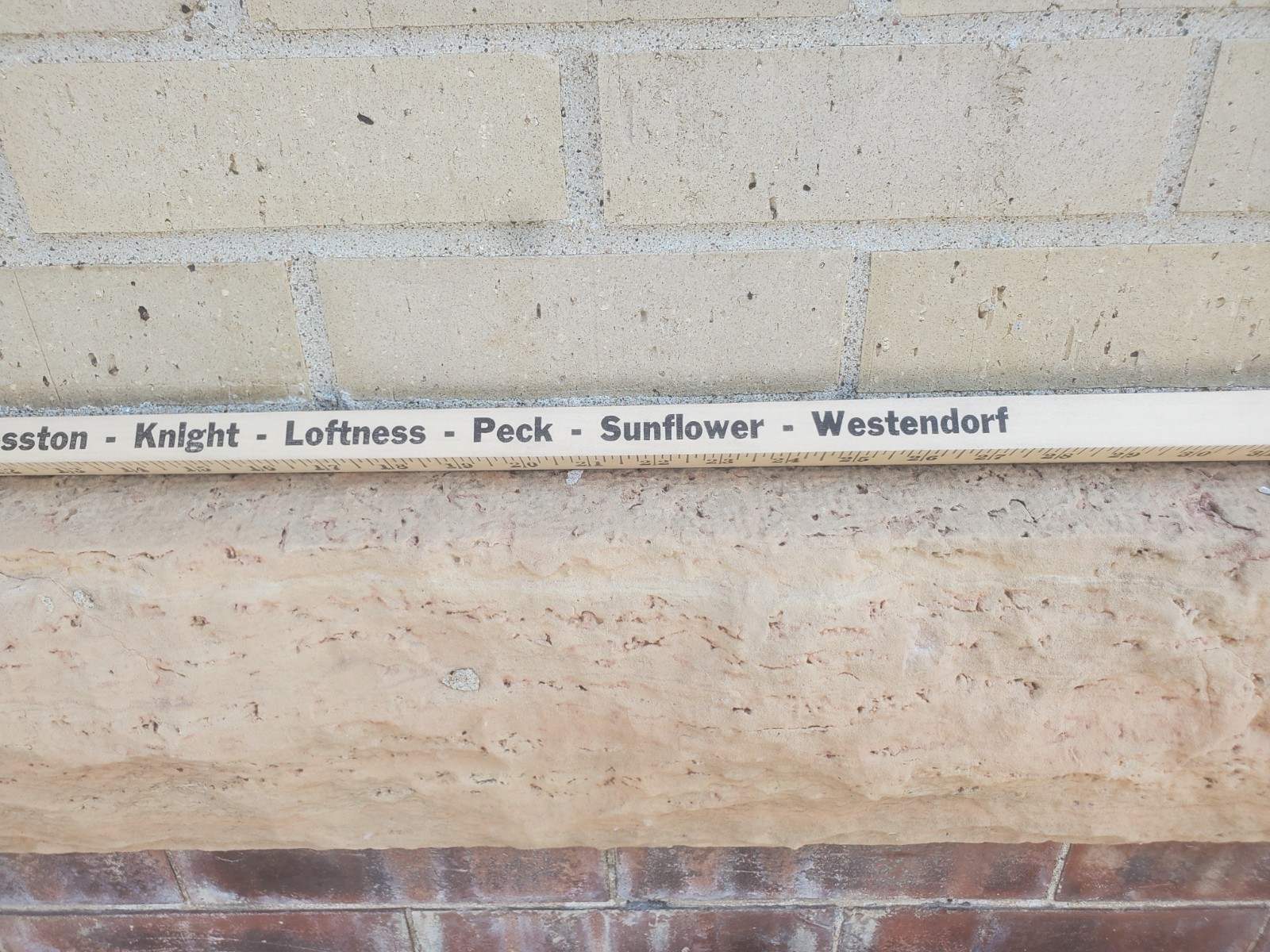 36&Prime; Wooden Yardstick Ag-land Implement New Hampton Iowa Hesston Westendorf Peck