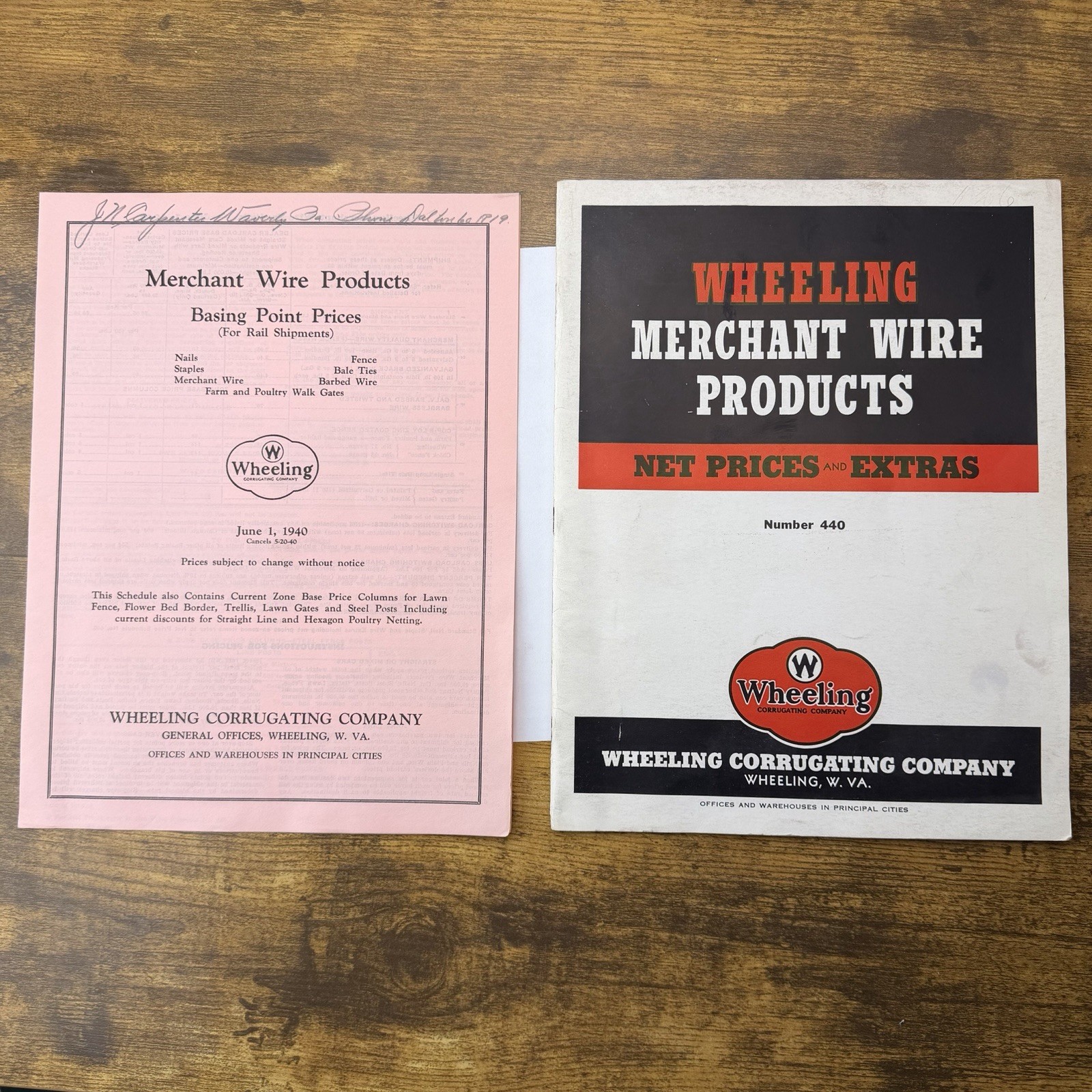 1940 Wheeling Corrugating Catalog Price List Wire Fencing Barbed Nails Cop-R-Loy