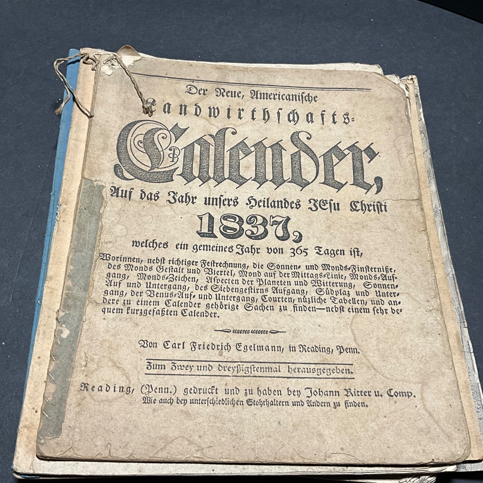 Antique LOT of 24 AGRICULTURAL ALMANACS 1837-1967 English German 19th C.