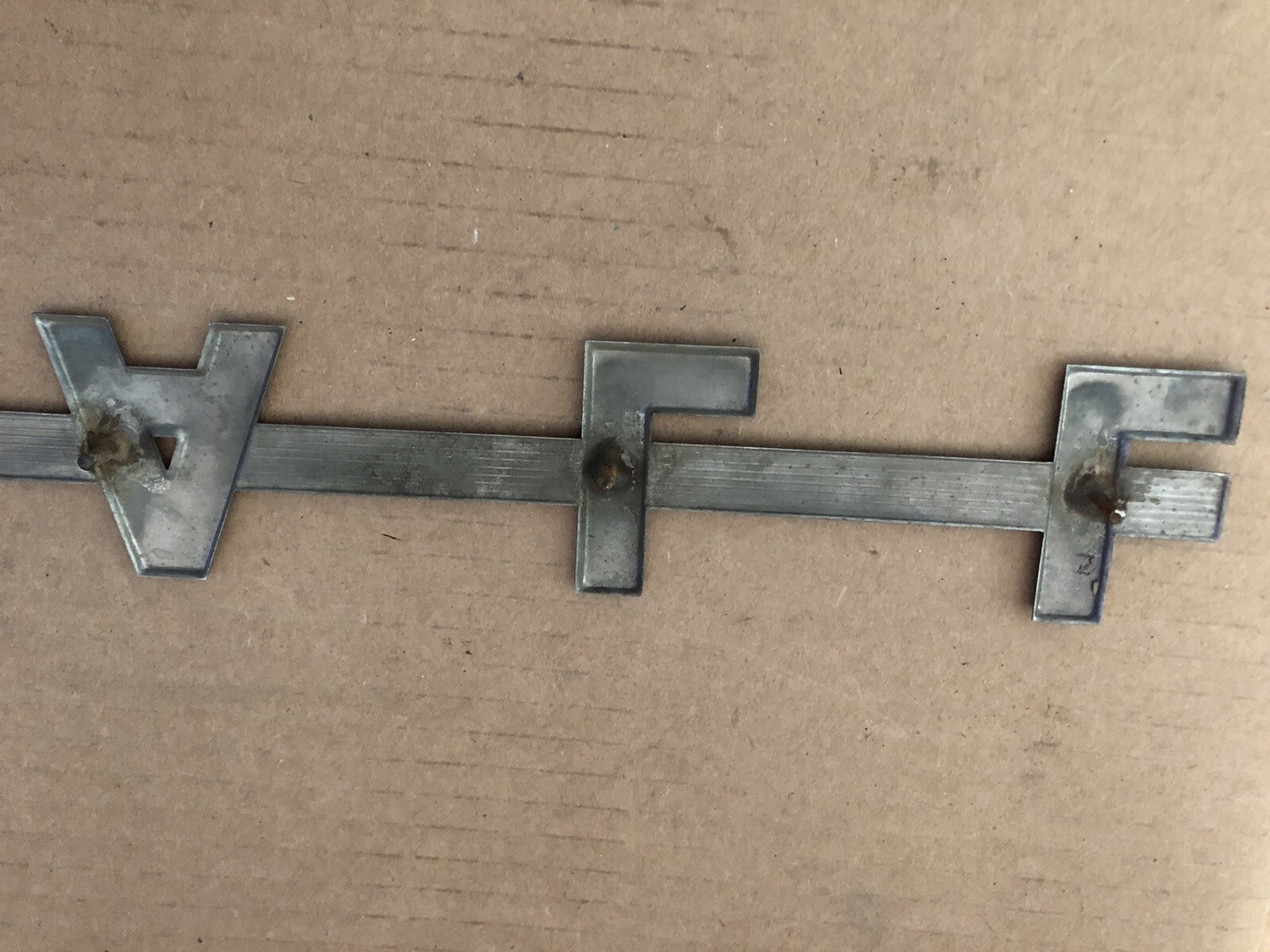 Vintage IH FARMALL Tractor Aluminum Metal Emblem Script INTERNATIONAL HARVESTER