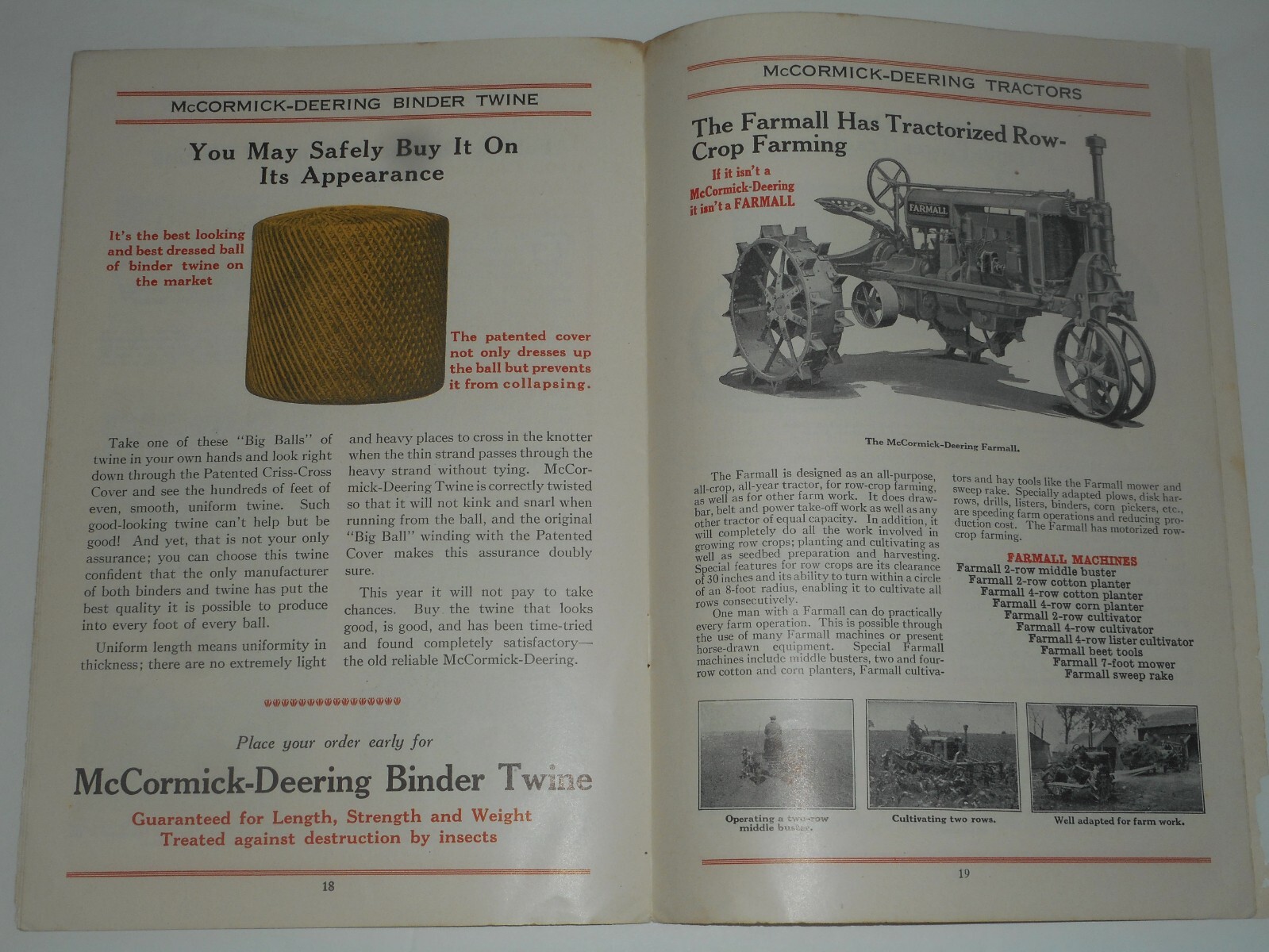 IH MCCORMIC DEERING REAPER CENTENNIAL 1831-1931 Grain Binders Sales Brochure