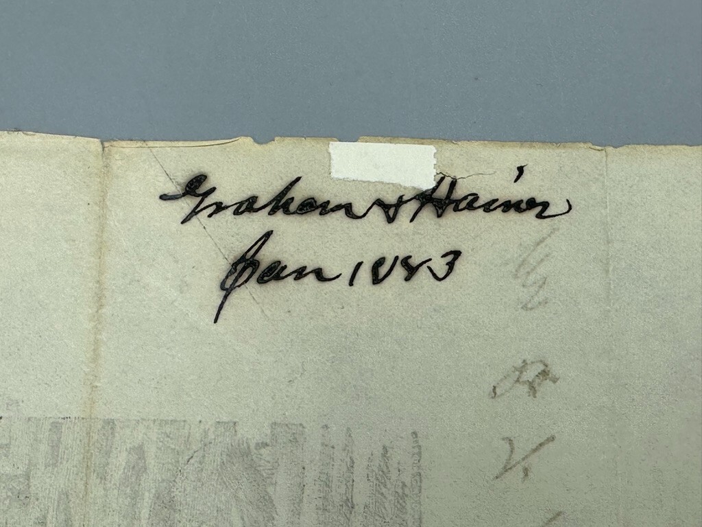 1883 GRAHAM & HAINES Gleaner Binder FARM Advertising Illustrated Letter Antique