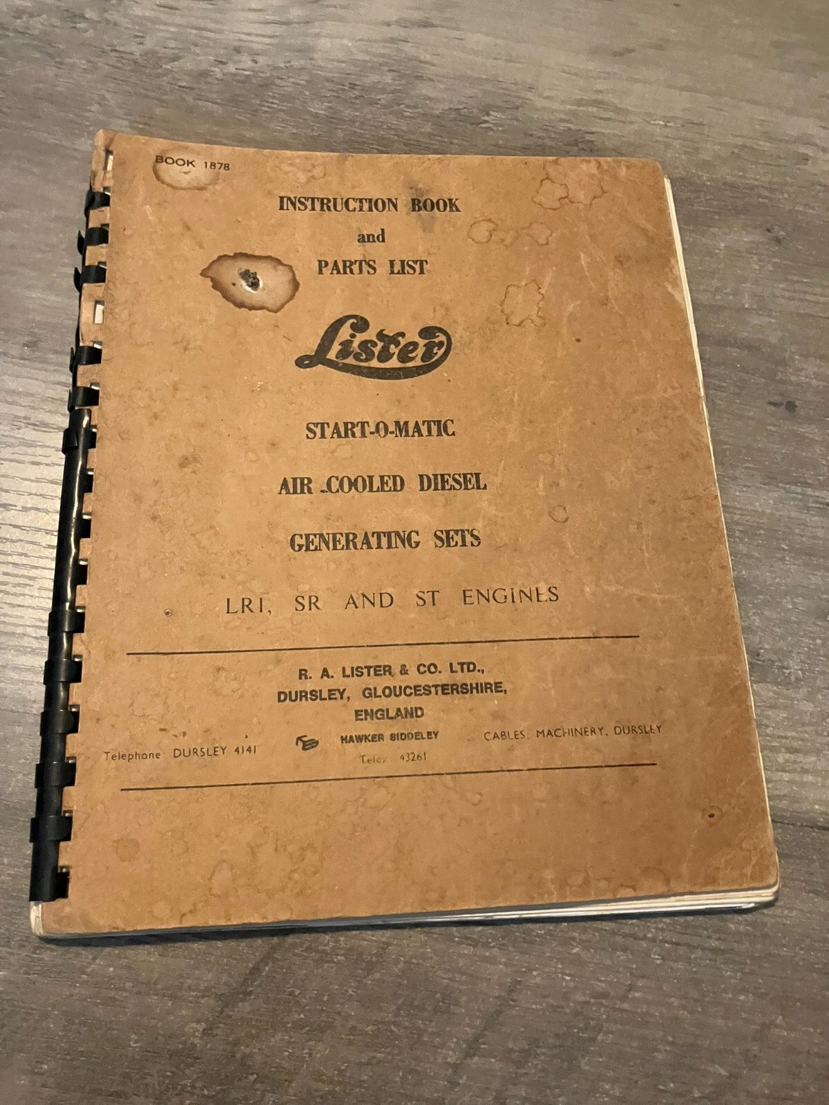 Lister Start O Matic Instruction Book & Parts List Air Cooled Diesel