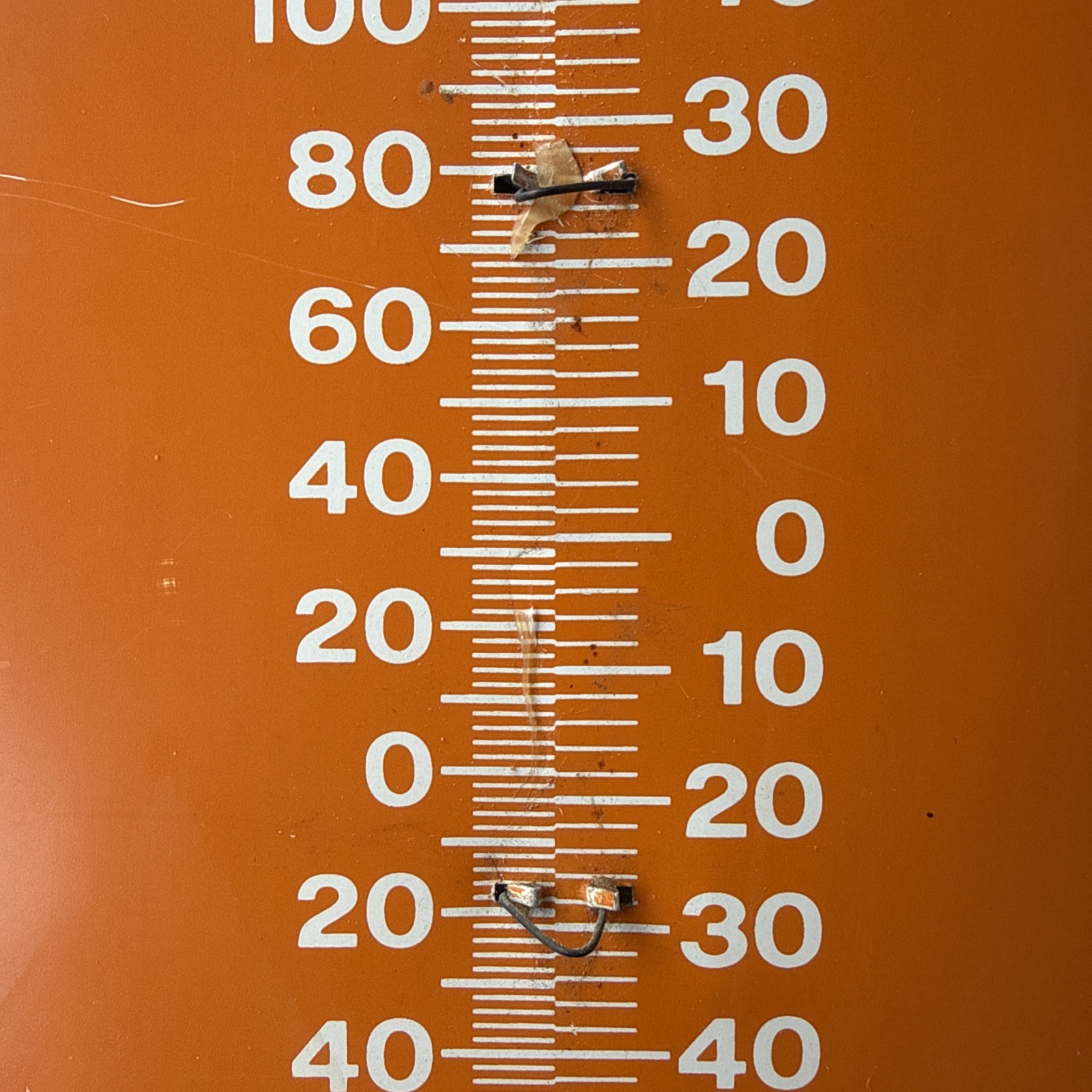 Vintage Pruett’s Pig Powders 16” Metal Taylor Thermometer -Tin Farm Sign!
