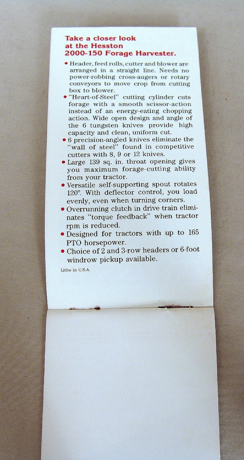 Vintage Hesston Corporation July 1978 Pocket Note Pad – UNUSED!