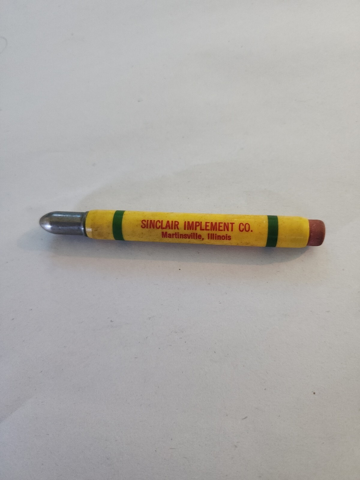 Vtg NEW IDEA FARM EQUIPMENT Advertising Bullet Pencil Martinsville, Illinois A?