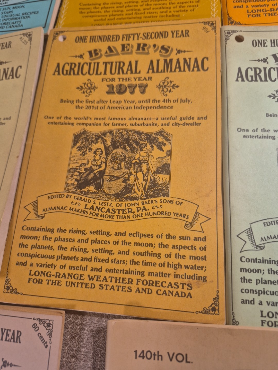 Vtg 8 John Baer&rsquo;s Sons Agricultural Almanac Lancaster PA Farmers Almanac