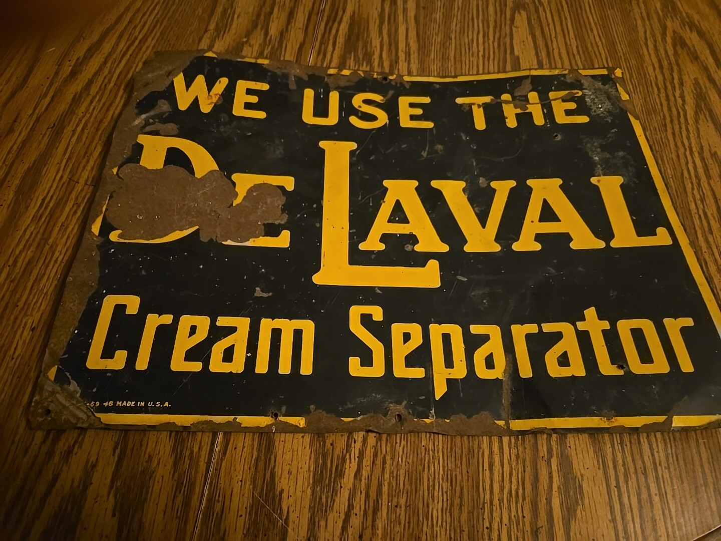 Vintage De Laval Cream Separator Embossed 1920s Metal Tin 16×12 Farm Milk Sign