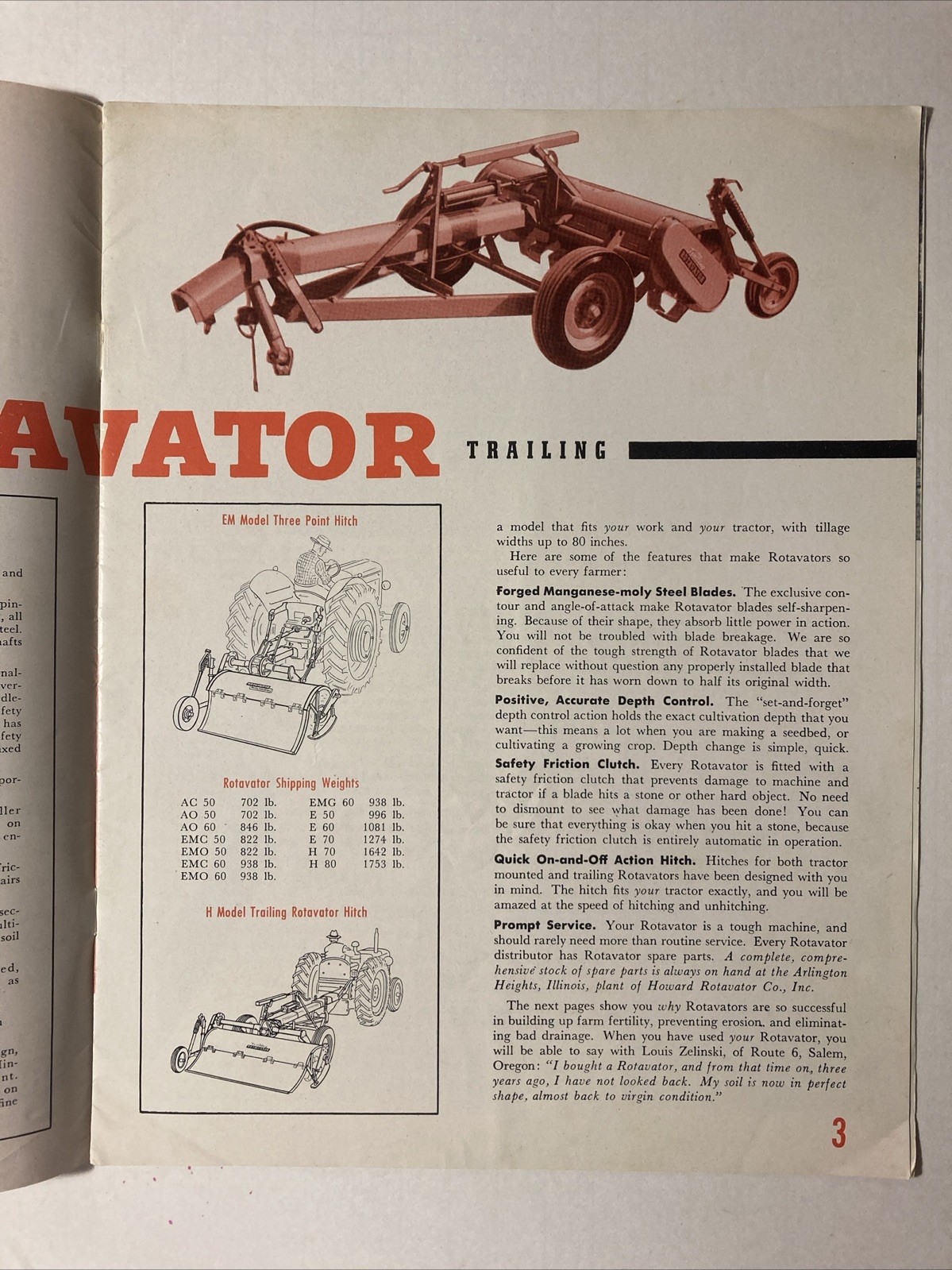 HOWARD ROTAVATOR TRACTOR 8 PAGES 1956 SALES BROCHURE