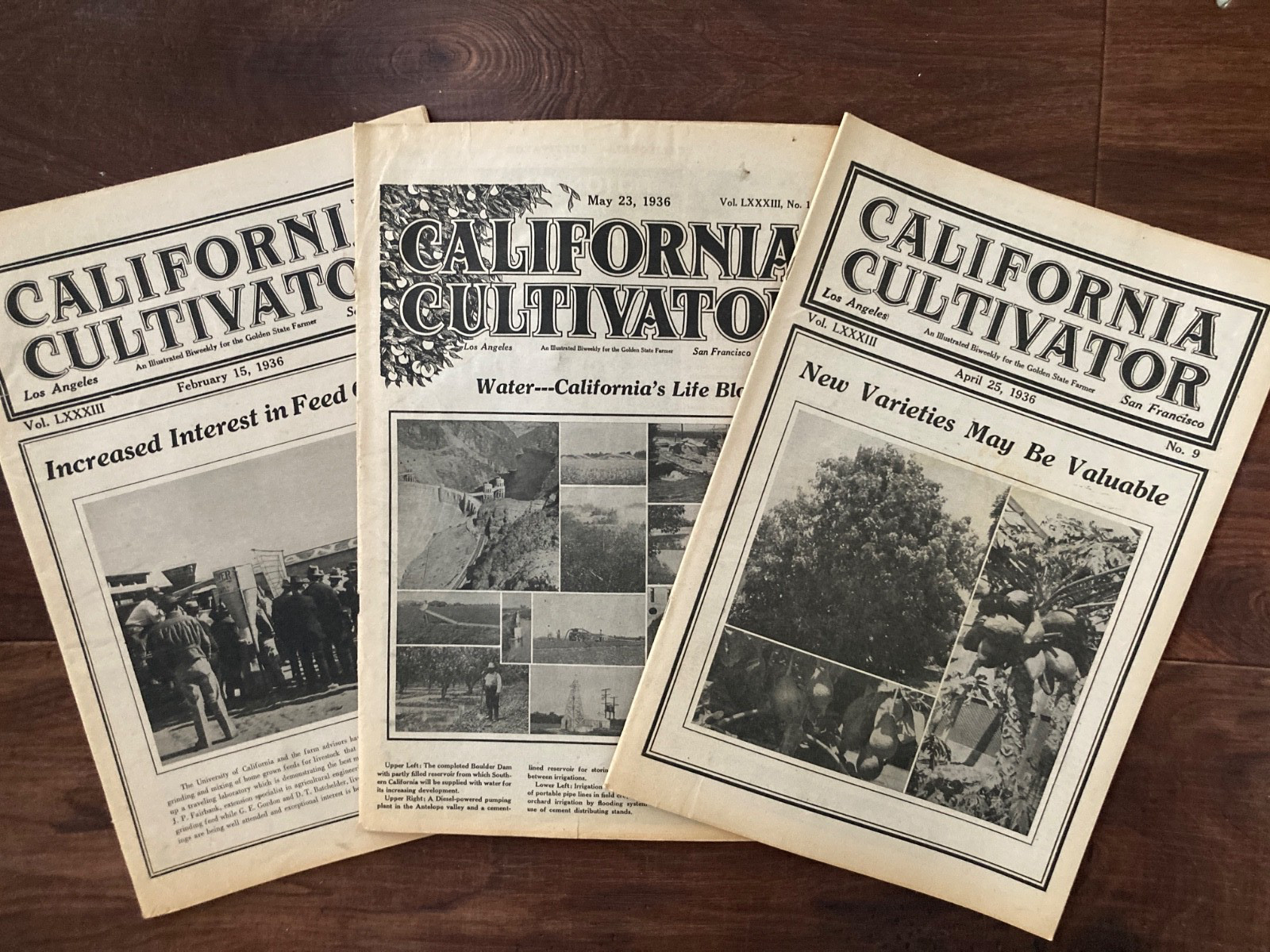 California Cultivator Agricultural Newspaper 1936 Biweekly Lot of 23 VHTF
