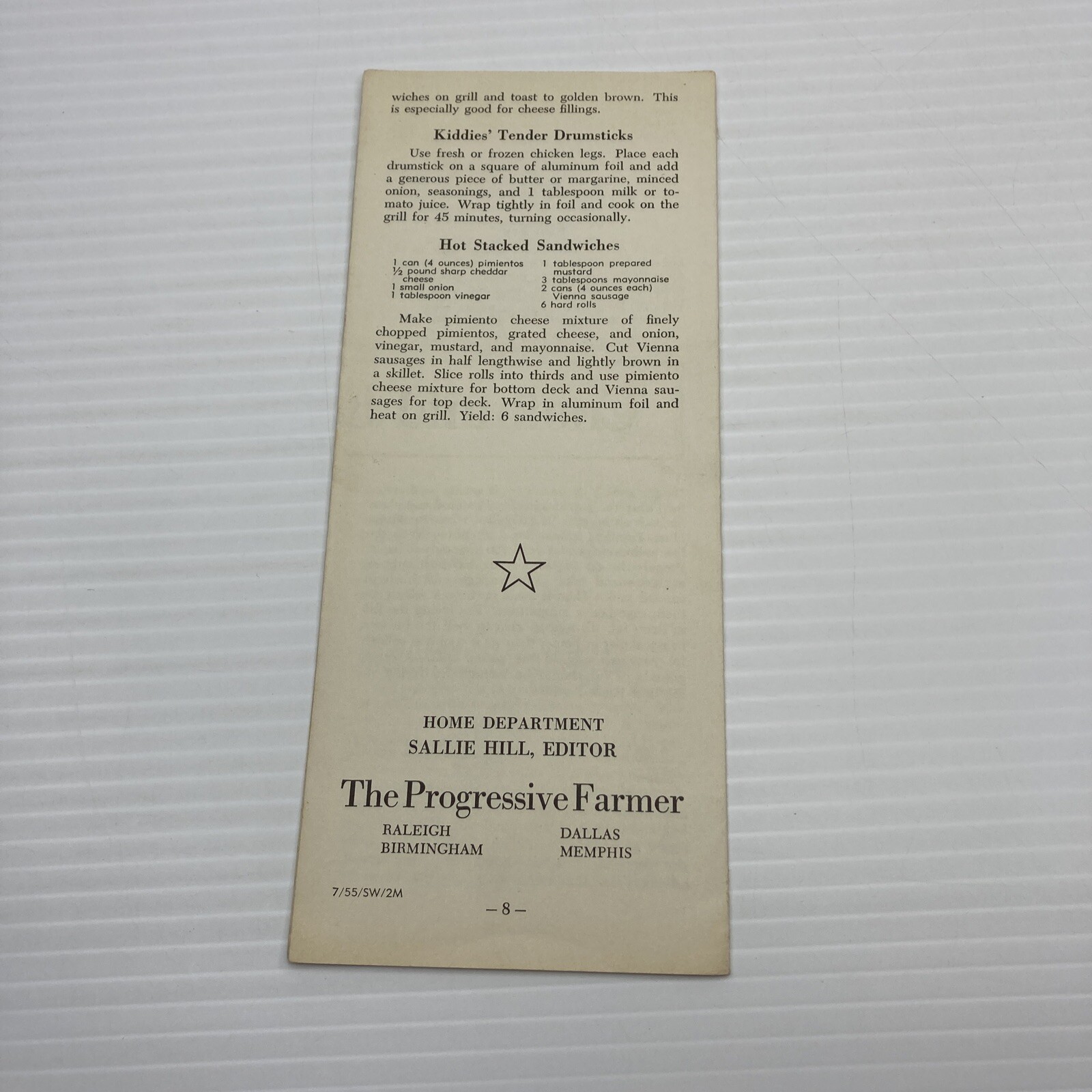 The Progressive Farmer Pamphlets Camp Cooking is Easy Cook and Eat Outdoors