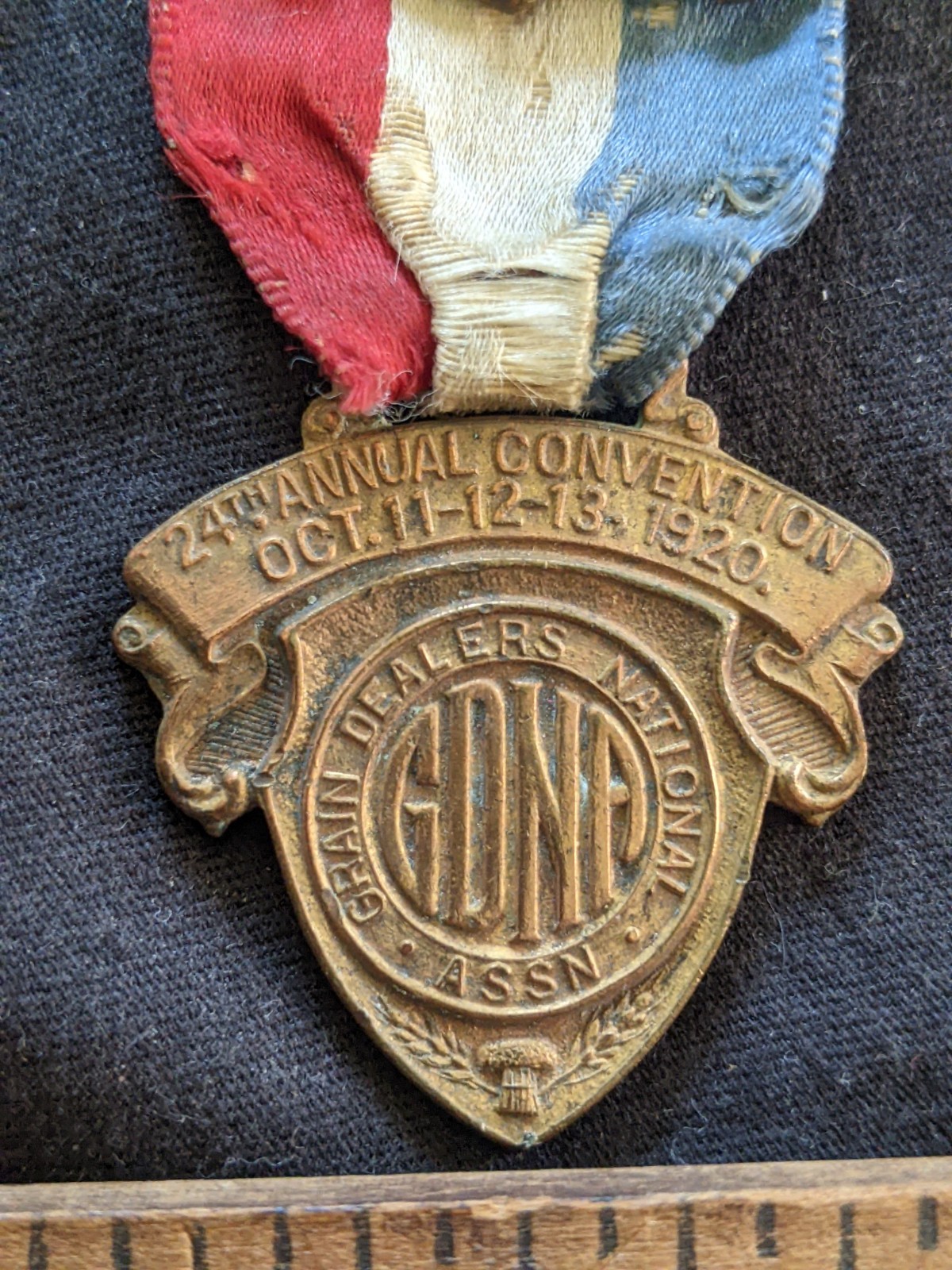 1920 antique Grain dealers Association convention Minneapolis ribbon and medalJA